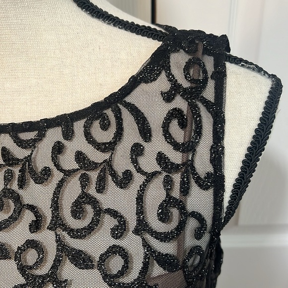 Ignite Evenings, Carolyn Black beaded peplum floor length formal gown women’s 6 - Picture 4 of 10